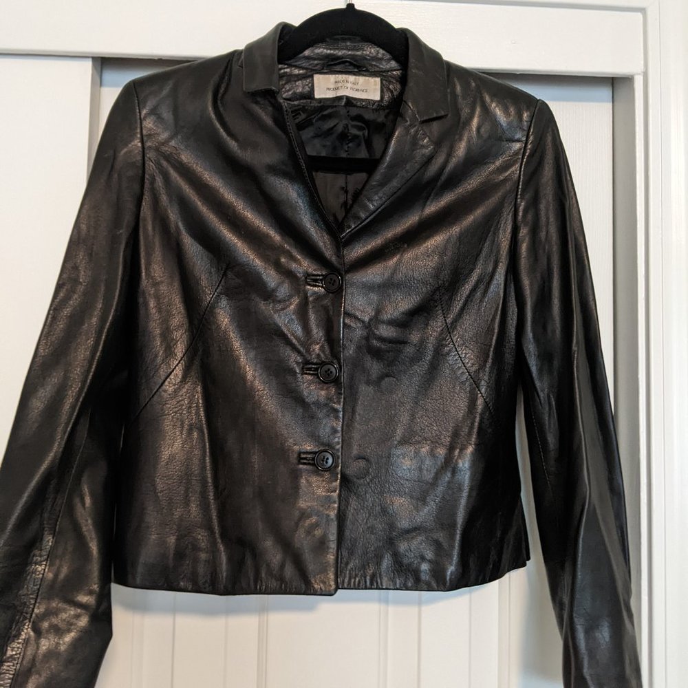 MARIA VITTORIA FIRENZE Made in Italy, Black leather jacket, Super Soft, Size 4/6